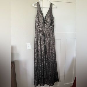 Bill Levkoff sequined dress. Charcoal metallic color. Size 12 new with tags